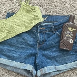 ✧.*low/mid rise denim shorts